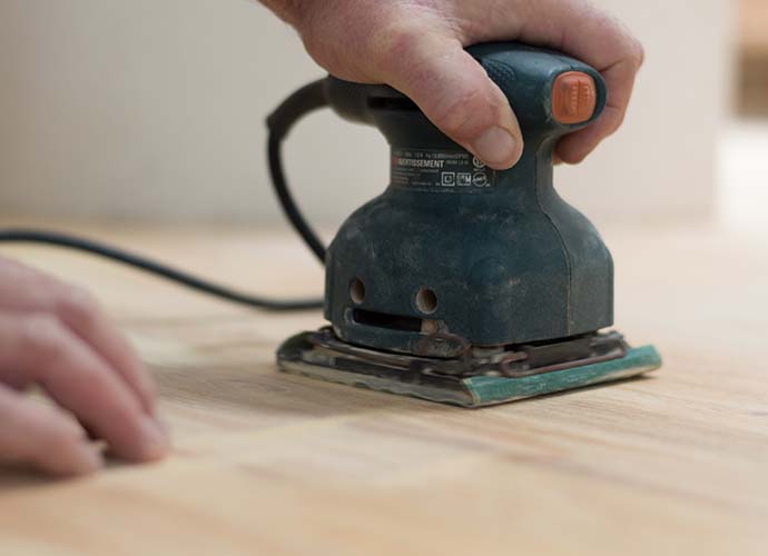 sanding back wood flooring
