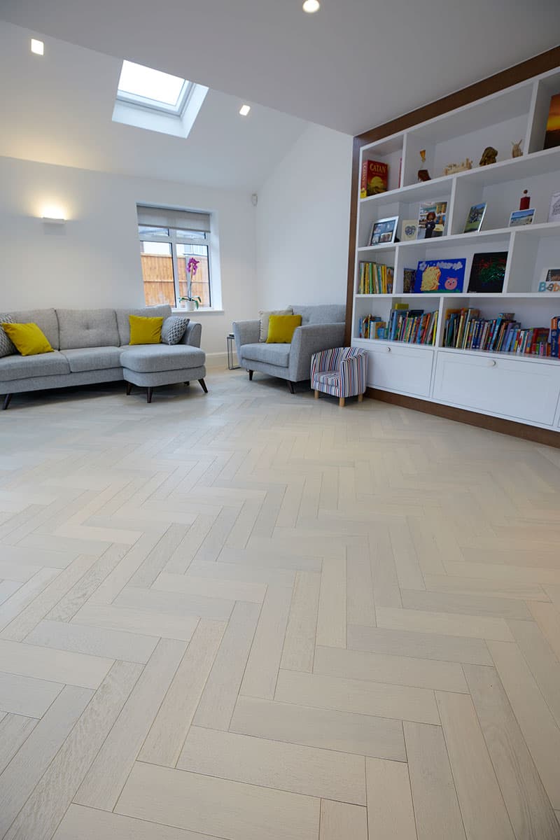 white oak flooring in living area