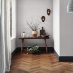 Bamboo flooring in a hallway | Oxwich Bamboo Coffee herringbone