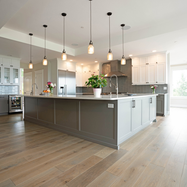 Engineered wood flooring in a kitchen | Chepstow Planed grey