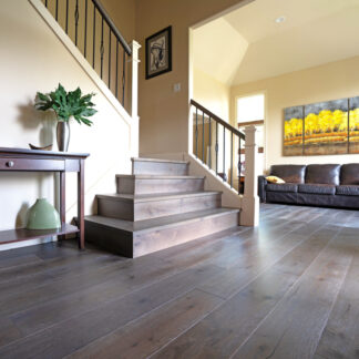 Engineered wood flooring in an entry