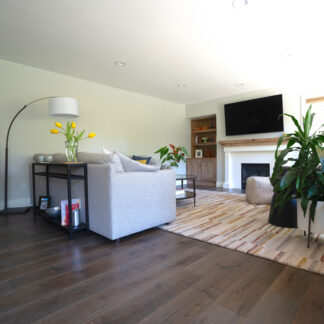 Engineered wood flooring in a living room