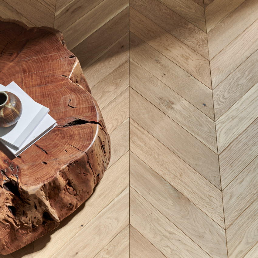 Goodrich Raw Oak Chevron Woodpecker Flooring