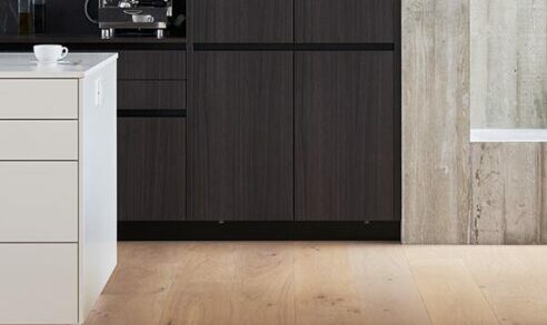 Engineered wood flooring in a modern kitchen