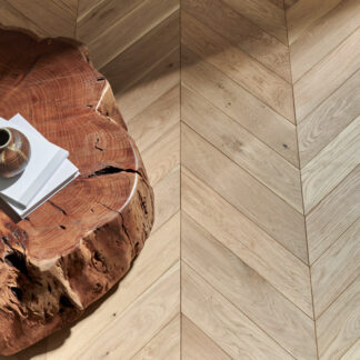 Engineered parquet flooring. Goodrich raw oak chevron