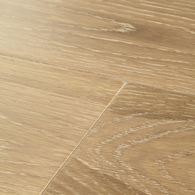 Engineered hardwood floor in white and natural tones